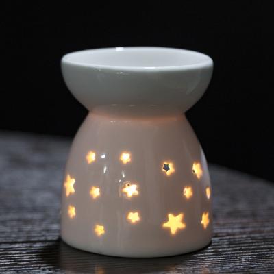 China AROMATIC White Ceramic Melt Wax Warmer Incense Burner Set Oil Candle For Living Room Decor for sale