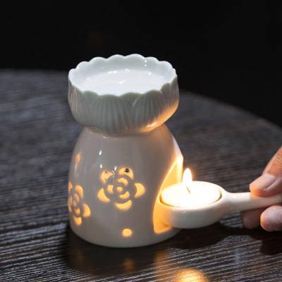 China Wholesale Essential Oil AROMATIC Ceramic Diffuser Incense Oil Burner Brown No Wax Electric Heater for sale