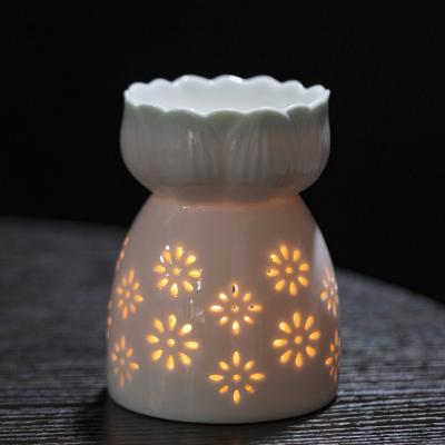 China AROMATIC Ceramic Love Night Fragrance Oil Burner Lights Candle Wax Melt Aromatherapy Stove for sale