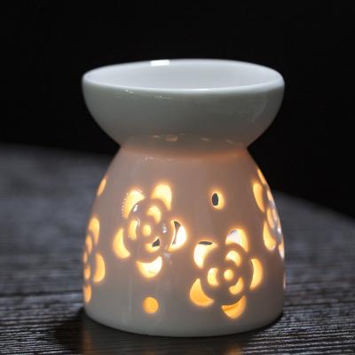 China AROMATIC Christmas Tealight Scent Aroma Oil Warmer Candle Ceramic Wax Melt Burners Single for sale