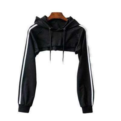 China Anti-wrinkle design high quality original fashion sexy cut tops custom made women's hoodies and sweatshirts for sale