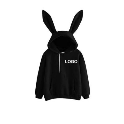 China Anti-wrinkle Women's Hoodie Girls Rabbit Ears Hoodie Casual Custom Long Sleeve Sweater Pullover Hoodie for sale