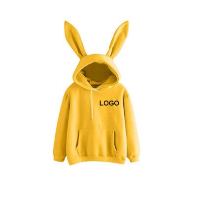 China Anti-wrinkle Women's Hoodie Girls Rabbit Ears Hoodie Casual Custom Long Sleeve Sweater Pullover Hoodie for sale