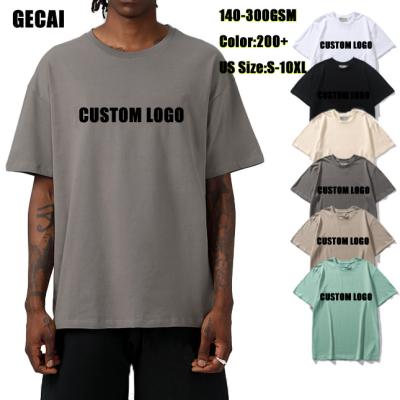 China Custom Anti-Wrinkle Cotton Thick Blank T-shirt Men's T-shirt Washed Distressed Plus Size Custom Printed Logo for sale