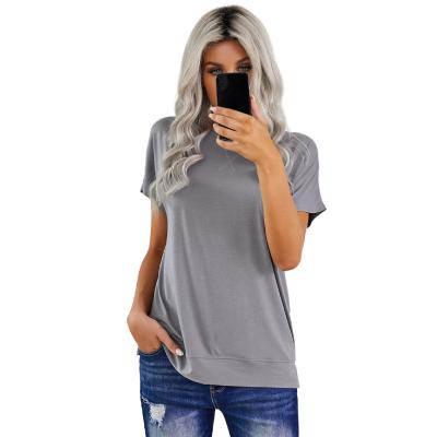 China QUICK DRY Custom Logo Women's T-shirt Solid Color Basic T-shirt Top Women's T-shirt for sale