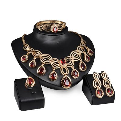 China CLASSIQUE 2020 Fashion Women Jewelry Set Saudi 18K Gold Plated Wholesale Cheap African Bridal Jewelry Set for sale