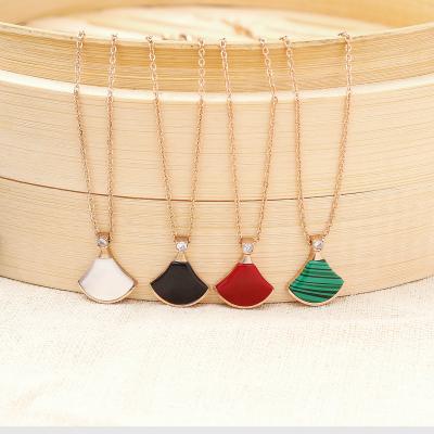 China Colorful Shell Jewelry Necklace Small Skirt Necklace Designer Jewelry Channel Romantic Titanium Steel Famous Jewelry Brands for sale