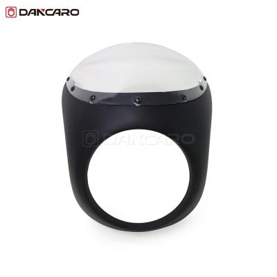 China High Quality PC DANCARO Matte Black Motorcycle Retro Headlight Windshield Bracket + Fairing Spoiler Fork Fit For Cafe Racer for sale