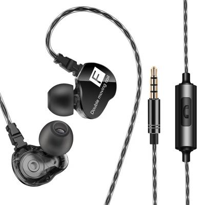 China In-Ear Hot QKZ CK9 In Ear 3.5mm Dual Headsets Call Headphones HiFi Sports Dynamic Subwoofer Headphones With Mic Headset for sale