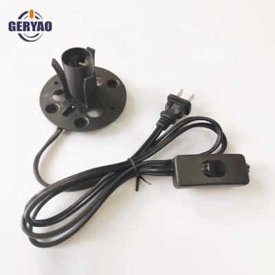 China Home Appliance New Design American USA Lamp Power Cord With Switch And Plastic Plate For Salt Lamps Tie Down Kits for sale