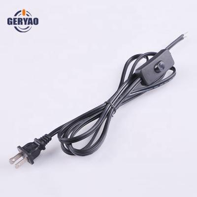 China Home Appliance American Canada 2 Pin Polarized Plug Extension Cord With Built-in Switch for sale