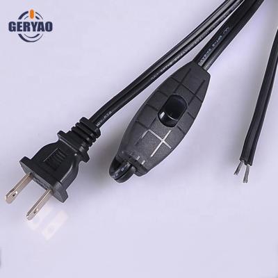 China Home Appliance Canada USA Canada Listed 2 Pin Male Plug Extension Power Cord With On Off Switch for sale