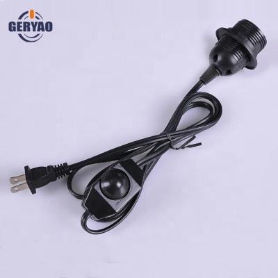 China Home Appliance Customized USA Plug + Dimmer Switch + E26 Socket Power Cord Kit for sale