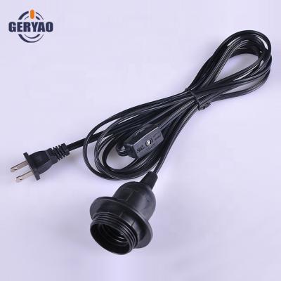 China Chinese Canada USA Home Appliance Factory Plug In Speed ​​Switch Wire E26 Lamp Holder Cord Set for sale