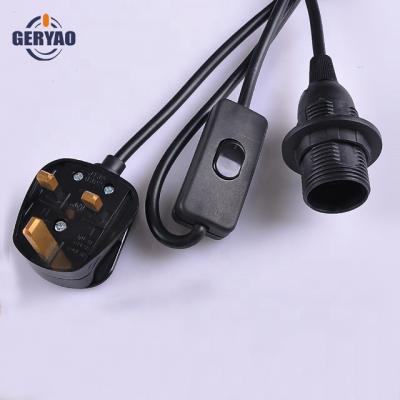 China Household Appliance English 2*0.75 UK Flat Wire With E14 Socket Switch And Lamp Holder for sale