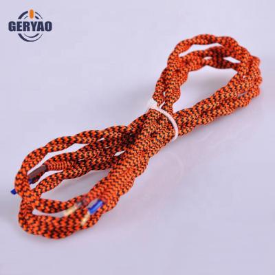 China Lighting Twisted Pair Textile Electrical Wire Cloth Orange Black Cable Braided Lamp Cord Cotton Coated Light Cable for sale