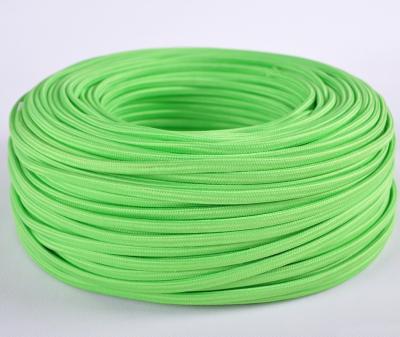 China Overhead textile cotton fabric electric wire, apple green textile cotton fabric cable for sale