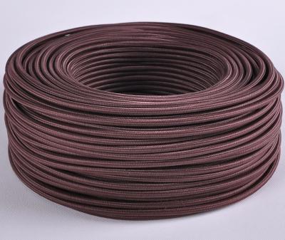 China Household Electrical Appliance CE VDE ROHS Approved Fabric Textile Electrical Wire , Braided Textile Cable Dark Brown for sale