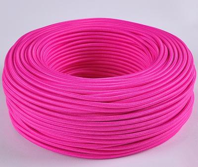 China Electrical Home Appliance Australian SAA Round Textile Cloth Wire , Braided Cable Cloth Covered Power Cord Rose for sale