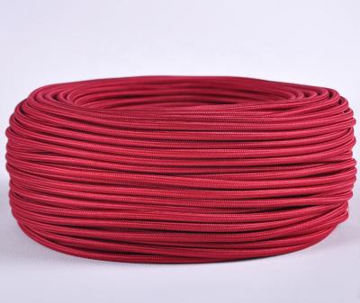 China Home Appliance Denmark Round Cloth Wire Braided Cable Cloth Covered Rope Electric Wine Red for sale