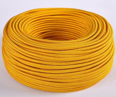 China Overhead Sweden Round Textile Copper Wire Fabric Electrical Cable Cloth Covered Gold Lamp Rope for sale