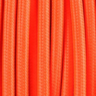 China Overhead Orange Color Three Core Cloth Wire With Grounding Wire , Cloth Covered 3 Core Grounded Electrical Wire for sale