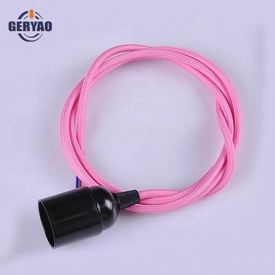 China Lighting USA standard fabric wire with plug and socket braided cable with plug and socket for sale