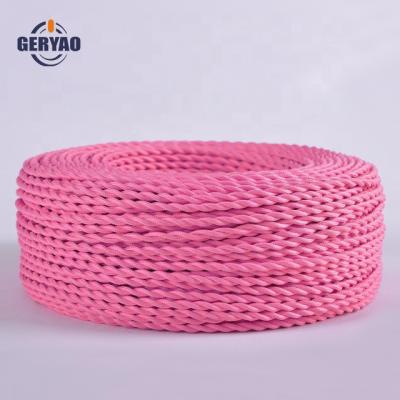 China Aerial Pink Twisted Electric Wire Cotton Textile Fabric Wire Cloth Covered Cable Braided Twisted for sale