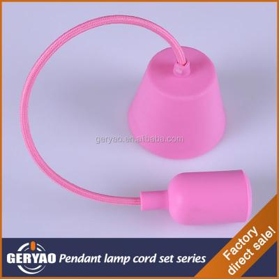 China Screw factory direct sale silicone lampholder with textile cord, plastic canopy, ceiling rose for sale