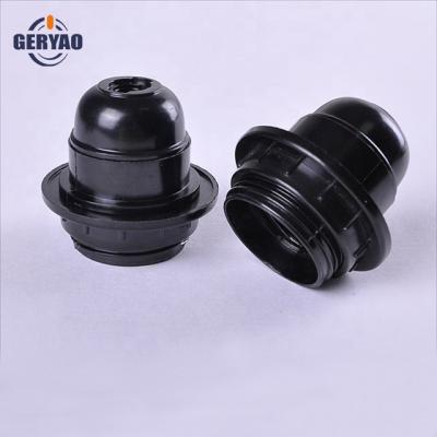 China High Quality Screw Bakelite E27 Screw Light Bulb Holder With Shade Ring for sale