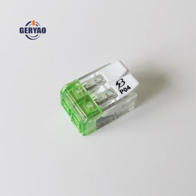 China Mini Fast Wire Connector Universal Flattening Wire Connection PO4-2P 450V 32A Compact Terminal Block for sale