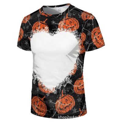 China Custom Polyester Men's Oversized Sublimation Anti-wrinkle Halloween T-shirt Customized Print T-shirts for sale