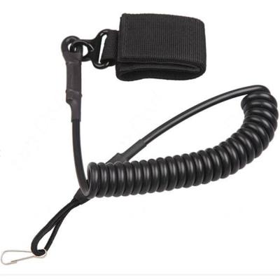 China Adjustable Black Sling Hands Free Lanyard Security Guard Good Quality Combat Telescopic Lanyards for sale