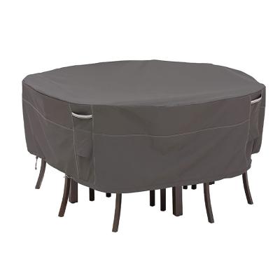 China Anti-uv/Rainproof/Dustproof 420D pu coating Oxford outdoor furniture cover custom logo round table and chair cover waterproof dust proof cover for sale