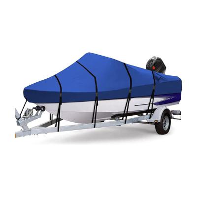 China Anti-uv/Rainproof/Dustproof outdoor Anti UV Dustproof High Quality 420D Marine Grade blue Oxford Boat Cover waterproof Trailerable Runabout Boat Cover for sale