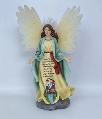 China World Beautiful New Design Resin Religious Angel With Wing Statues For Home Decoration Gifts for sale