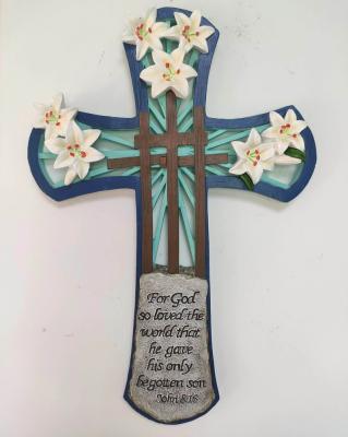 China Worldwide Unique Crafts Resin My Religious First Communion With Bible Speech Wall Decorative Cross for sale