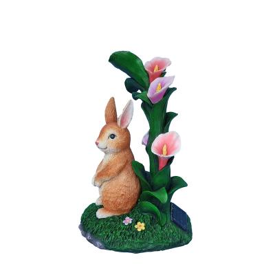 China Custom Good Quality Creative Resin Lovely World Modern Outdoor Animal Garden Decorations Opens Rabbit Gifts Ornaments for sale