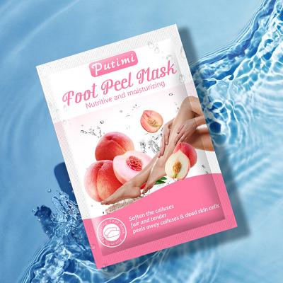 China Natural Organic Natural Moisturzing Putimi Foot Skin Mask Treatment Feet Skin Callus Removal Whitening Exfoliating Foot Mask for sale