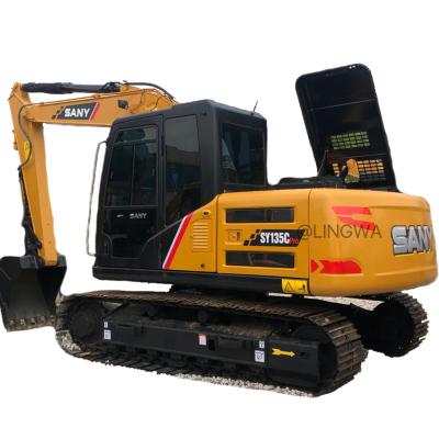 China 90% New of Sany135 SY135C SY155 Used Excavator 13Ton heavy equipment high power imported engine ISUZU 0.6mÂ³ for sale