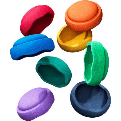 China Building Toy Stepping Stones Colorful Montessori Training Step Hop and Balance Building Block Toys EPP Stacking Stones Toys for Kids for sale