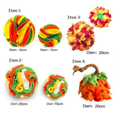 China Stocked Pet Snuffle Treat Soft Toy Dog Snuffle Ball Toy Stress Release Fleece Dog Interactive Snuffle Training Ball Factory Supplier for sale