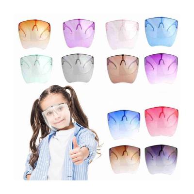 China Clear UV400 Protective Face Mask Children Boys Girls UV400 Sunglasses Colorful Oversized Glass Kids Protective Face Mask for sale