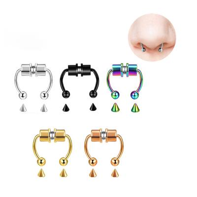 China Fashion Environmental Friendly Magnetic Lip Piercing Jewelry 316l Stainless Steel Nose Jewelry Studs for sale