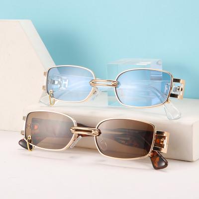 China Vintage Designer Vintage Shades Sun Women's Rectangle Sunglasses Square Rimless Glass Anti UV400 Custom Men's Sunglasses for sale