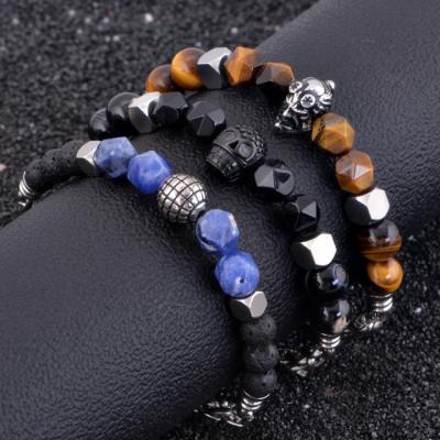 China Trendy Manufacturers Selling Natural Stone Stainless Steel Boutique Beads For Men's Bracelet Making for sale