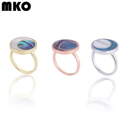 China New Design Fashionable Wholesale Shell Jewelry 925 Silver Women's Rings Silver Gold Plated for sale