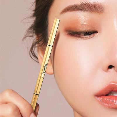 China Small Double-headed Super Thin Gold Bar Eyebrow Pencil Eyebrow Makeup Waterproof INS Explosive Models Gold Wands Cosmetics For Beginner for sale