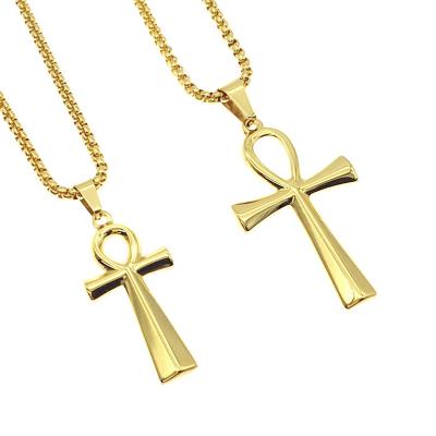 China Vintage Gold Women Women Pendant Mens Stainless Steel / Silver Color Christian Prayer Cross Necklace for sale