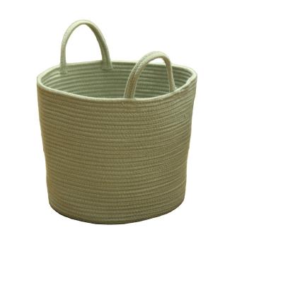 China Sustainable Cotton Rope Trash Can With Handle Storage Baskets for sale